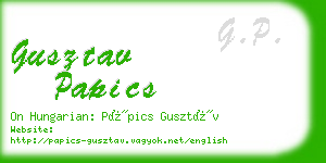 gusztav papics business card